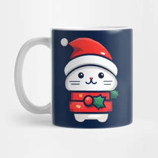 Xmas Cute holly white cat Mug